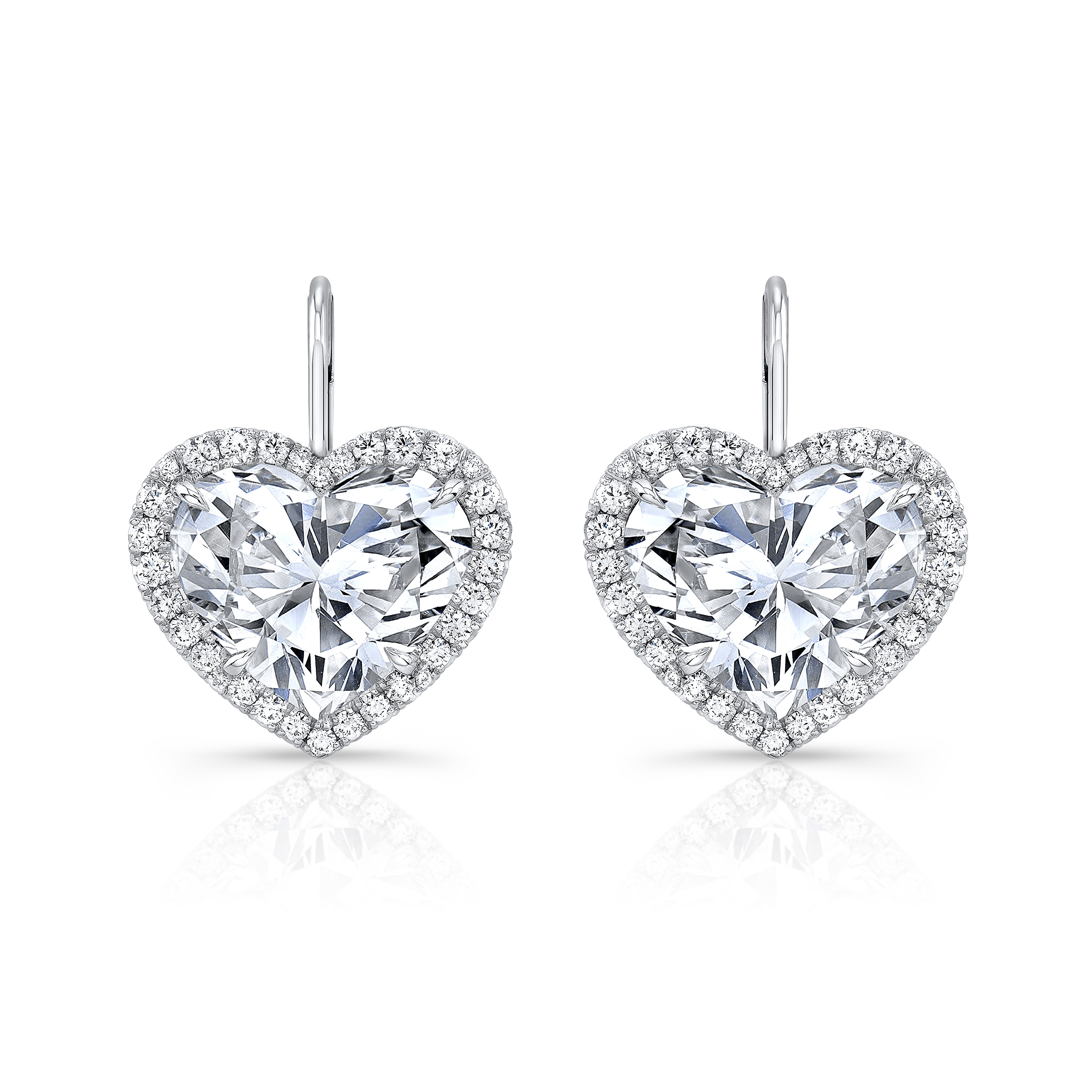 Heart-Shaped Halo Earrings